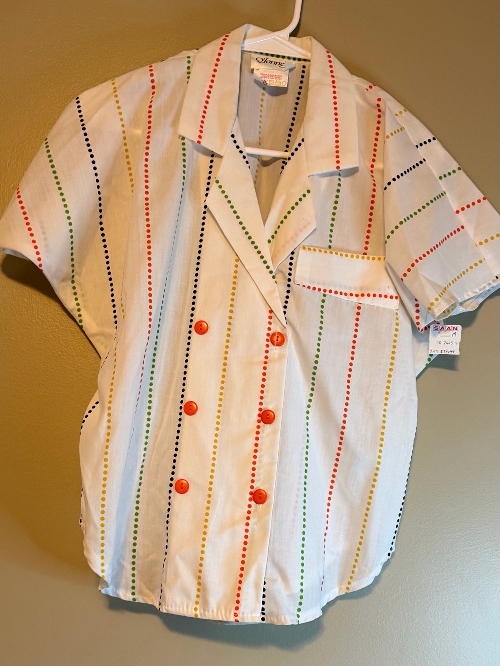 NWT Vintage 90’s Deadstock Colorful Dot O’Jonney Button Down from Saan
